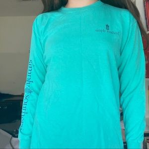 Simply southern teal sloth long sleeve